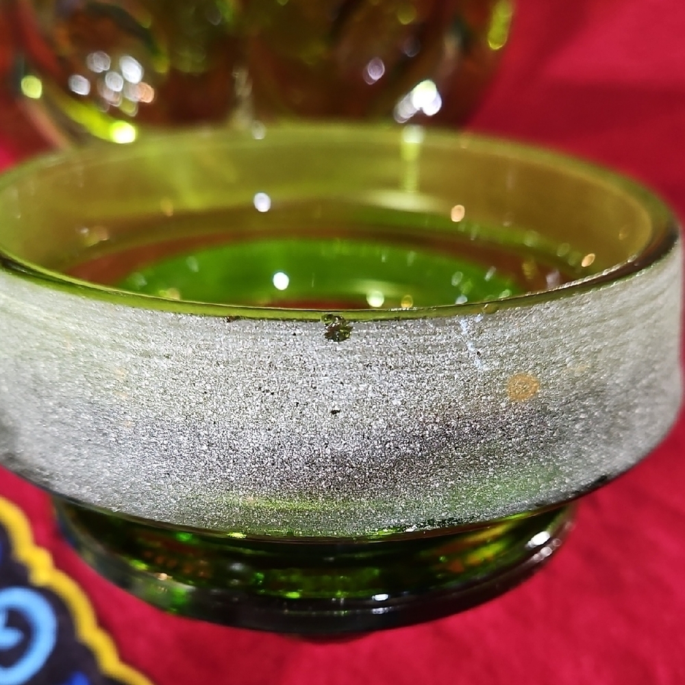 Vtg LE Smith Glass Moon & Stars Emerald Green Lidded Canister Apothecary Jar - Picture 4 of 7